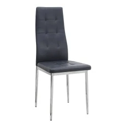 Rosa Megapap PU Leather dining chair in black color with chrome metal leg 41x48x98cm. Rosa Megapap PU Leather dining chair in black color with chrome metal leg 41x48x98cm.