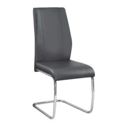 Tulip chair with chrome frame and Pu coating in black color 43x57x98cm. Tulip chair with chrome frame and Pu coating in black color 43x57x98cm.