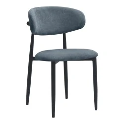 Viking Megapap fabric dining chair in anthracite color with black metal legs 46x53x80cm. Viking Megapap fabric dining chair in anthracite color with black metal legs 46x53x80cm.