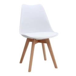 Viva Megapap PP - PU dining chair in white color 48.5x54x80cm.
