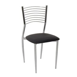 Vivian chair with metallic chair and Pvc coating in black color 40x44x83cm. Vivian chair with metallic chair and Pvc coating in black color 40x44x83cm.