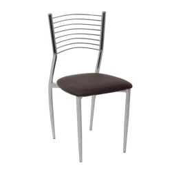 Vivian chair with Pvc coating in dark brown color 40x44x83cm. Vivian chair with Pvc coating in dark brown color 40x44x83cm.