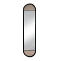 WOOD AND METAL WALL MIRROR 30.5X4X120CM.