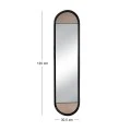 WOOD AND METAL WALL MIRROR 30.5X4X120CM.