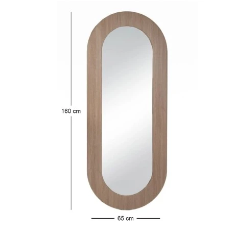 WOODEN AND METAL DECO MIRROR 65X2.2X160CM.