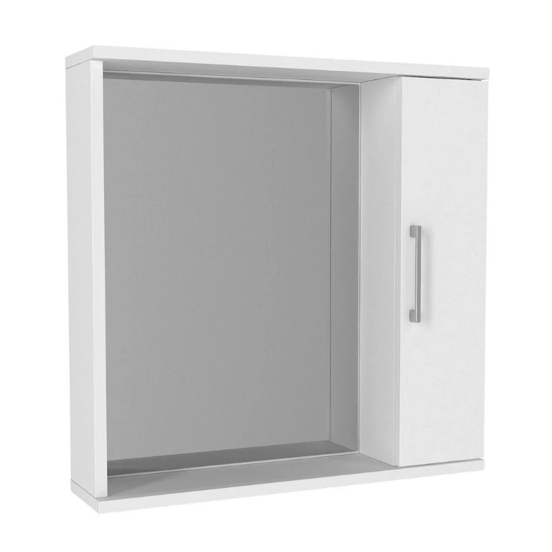Melamine bathroom mirror Deal Megapap color white 65x15.3x65cm.