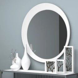 Moon Megapap melamine wall mirror in white color Ø88x2,2cm. Moon Megapap melamine wall mirror in white color Ø88x2,2cm.