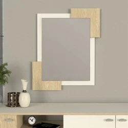 Selinos Megapap melamine mirror in sandstone - rota oak color 65x2.2x85cm. Selinos Megapap melamine mirror in sandstone - rota oak color 65x2.2x85cm.