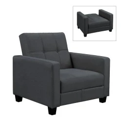 KELSO Armchair Bed w/Storage, Fabric Black KELSO Armchair Bed w/Storage, Fabric Black