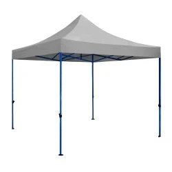 Kiosk with metal frame and waterproof fabric in grey color 3x3m