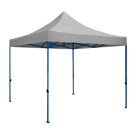 Kiosk with metal frame and waterproof fabric in grey color 3x3m
