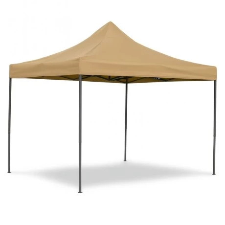 Kiosk with metal frame and waterproof fabric in sand color 3x3m