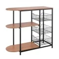 KITCHEN Rack Metal Black/Natural Oak