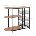 KITCHEN Rack Metal Black/Natural Oak