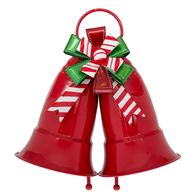 XMAS RED HANGING METAL BELLS 44X23,5X45CM