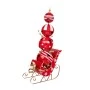 XMAS RED METAL SLEIGH FILLED WITH RED METAL BELLS 85X53X170CM