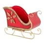 XMAS RED METAL SLEIGH WITH GOLD DETAILS 40X20X31,5CM