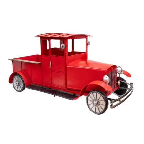 XMAS RED METAL TRUCK 310X122X150CM