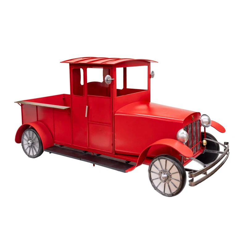XMAS RED METAL TRUCK 310X122X150CM