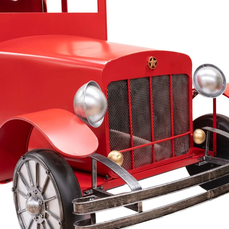XMAS RED METAL TRUCK 310X122X150CM