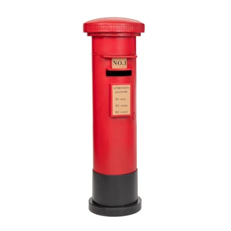 XMAS RED METAL MAILBOX 40X40X122,5