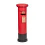 XMAS RED METAL MAILBOX 40X40X122,5