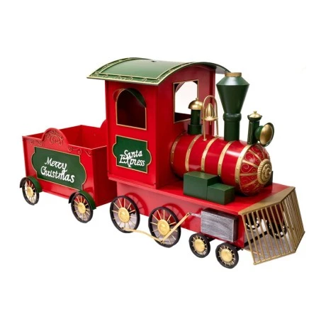 XMAS 
RED METAL TRAIN WITH WAGONS 260X90X130CM