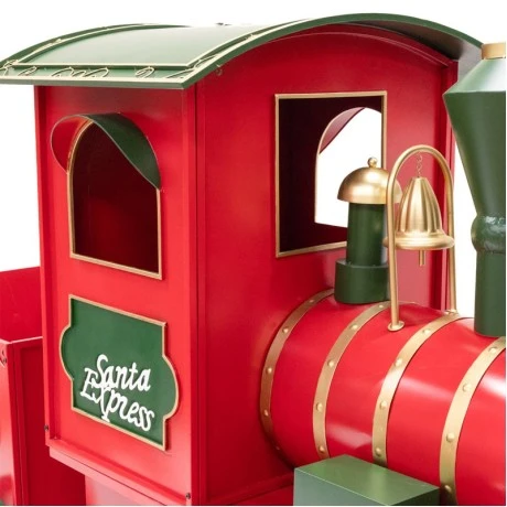 XMAS 
RED METAL TRAIN WITH WAGONS 260X90X130CM