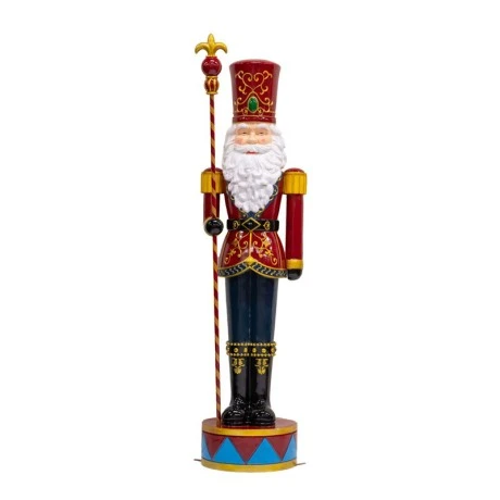 RED GREEN FIBERGLASS SANTA NUTCRACKER 22X20X90CM