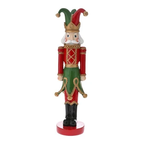 CHRISTMAS RED RESIN JOKER NUTCRACKER 47CM