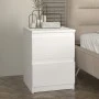 Breve Megapap melamine nightstand in white color 39.8x41.8x55cm.