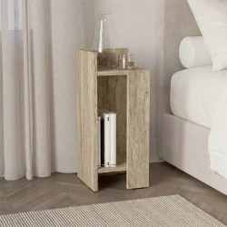 Elos Megapap melamine nightstand left module in travertine color 25x27x60cm. Elos Megapap melamine nightstand left module in travertine color 25x27x60cm.
