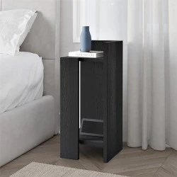 Elos Megapap melamine nightstand right module in black wood color 25x27x60cm. Elos Megapap melamine nightstand right module in black wood color 25x27x60cm.