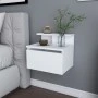 Arsen Megapap melamine wall nightstand in white color 39,8x31,9x35cm.