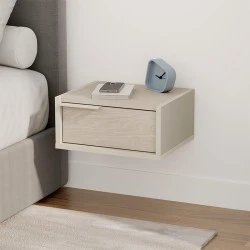 Eco Megapap melamine wall mounted nightstand in sandstone - light oak color 40x33x18.5cm. Eco Megapap melamine wall mounted nightstand in sandstone - light oak color 40x33x18.5cm.
