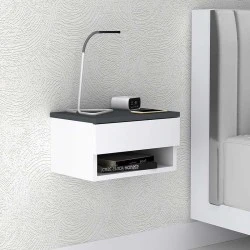 Mary Megapap melamine hanging bedside table in anthracite - white color 40x30x23cm. Mary Megapap melamine hanging bedside table in anthracite - white color 40x30x23cm.