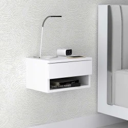 Mary Megapap melamine hanging bedside table in white color 40x30x23cm. Mary Megapap melamine hanging bedside table in white color 40x30x23cm.