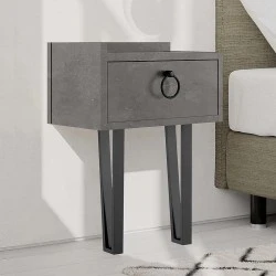Sponge Megapap melamine wall night-stand in retro grey color 40x24x51cm. Sponge Megapap melamine wall night-stand in retro grey color 40x24x51cm.