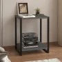 Gina Megapap melamine - metal nightstand in anthracite color 39x30x48cm.
