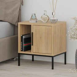 Glynn Megapap melamine nightstand in sapphire oak color 45x35x50cm. Glynn Megapap melamine nightstand in sapphire oak color 45x35x50cm.