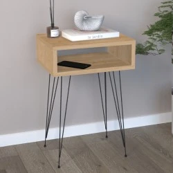 Κομοδίνο Scott Megapap χρώμα sapphire oak 40x30x60εκ.