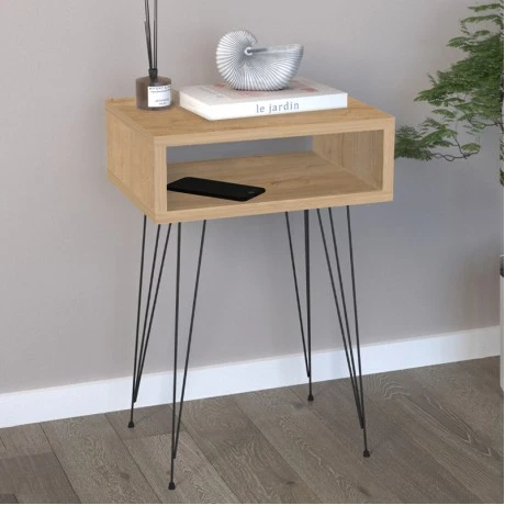 Κομοδίνο Scott Megapap χρώμα sapphire oak 40x30x60εκ.