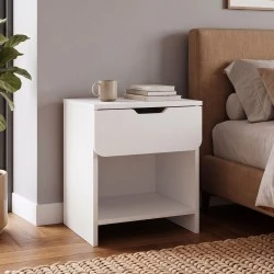 Mida Megapap melamine nightstand in white color 45x40x52cm. Mida Megapap melamine nightstand in white color 45x40x52cm.