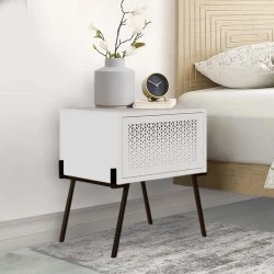 Naive Megapap melamine night-stand in white color 48x34x51cm. Naive Megapap melamine night-stand in white color 48x34x51cm.