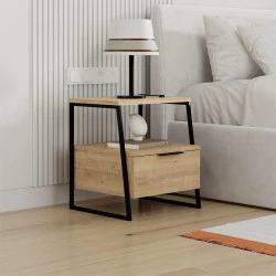 Pal Megapap melamine night-stand in oak color 45x40x50cm. Pal Megapap melamine night-stand in oak color 45x40x50cm.