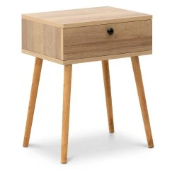 Pauline Megapap melamine bedside table in pine oak color 45x35x61cm. Pauline Megapap melamine bedside table in pine oak color 45x35x61cm.