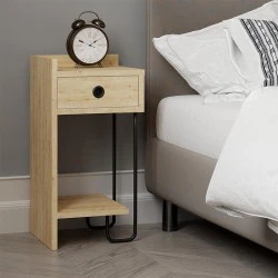 Κομοδίνο Sirius Megapap αριστερό χρώμα sapphire oak 32x30x61εκ.