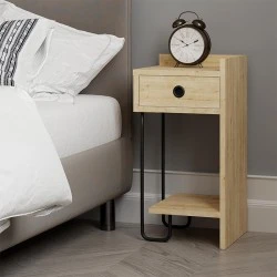 Sirius Megapap melamine night-stand right in oak color 32x30x61cm. Sirius Megapap melamine night-stand right in oak color 32x30x61cm.