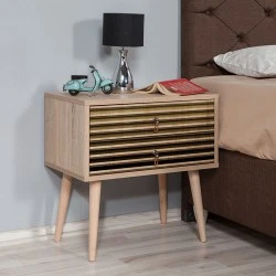 Soho Megapap melamine nightstand in sonoma color 60x40x61cm. Soho Megapap melamine nightstand in sonoma color 60x40x61cm.