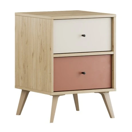Terra Megapap melamine nightstand in florida oak color 44x44x61cm.